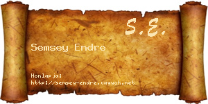 Semsey Endre névjegykártya